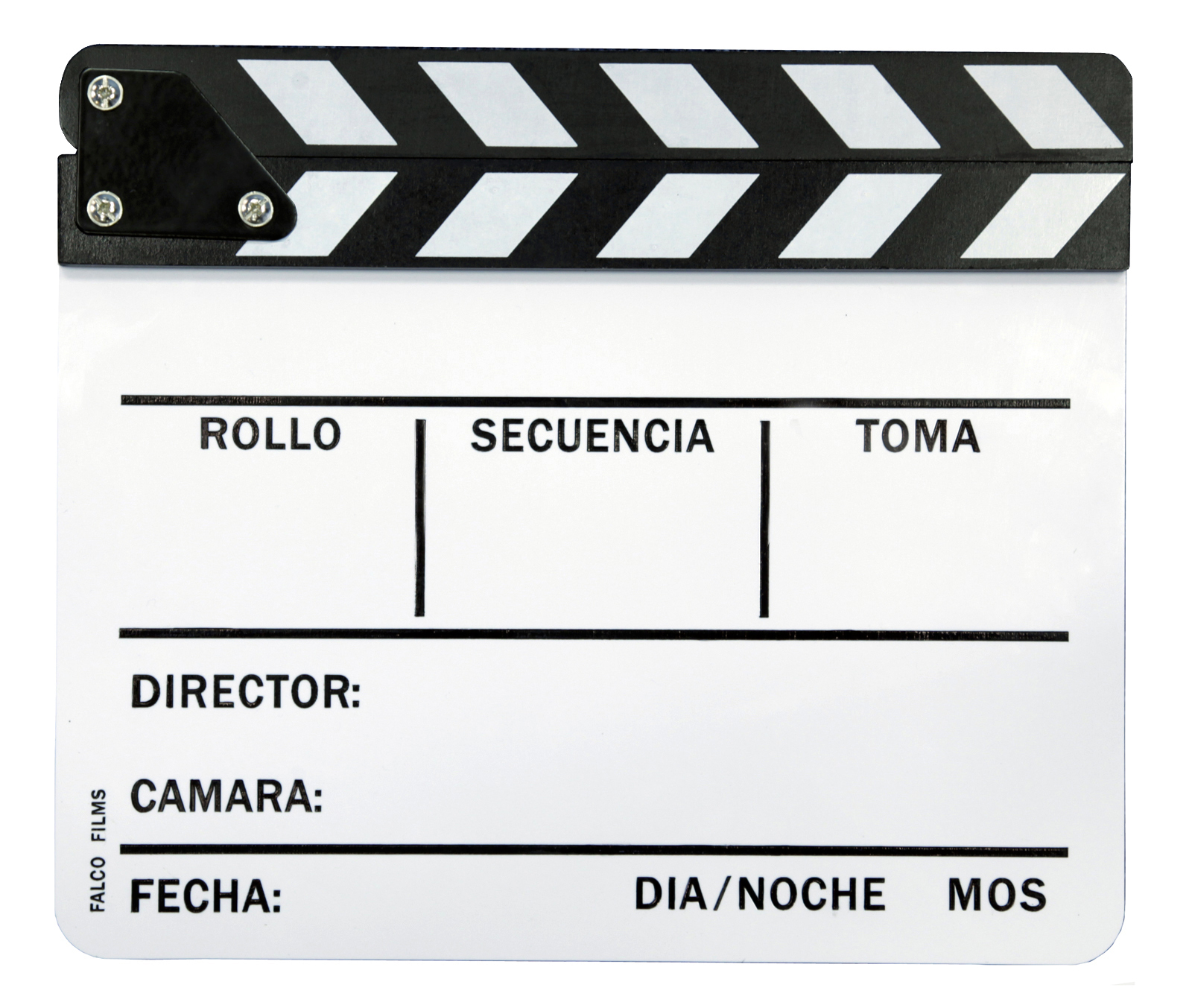 Claqueta Cine En Acrílico Blanco Y Negro En Inglés